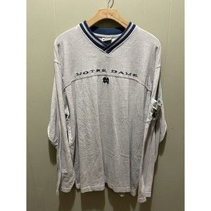 Notre Dame Fighting Irish Long Sleeve Shirt Mens XL Grey Vintage GimmeTheBall